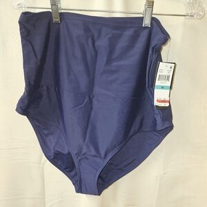 Island Escape High-Waist Bikini Bottoms in Deep Blue